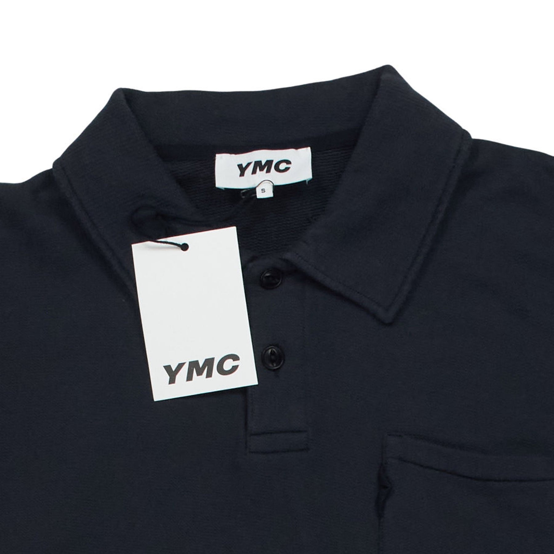 YMC Black Long Sleeve Polo Shirt
