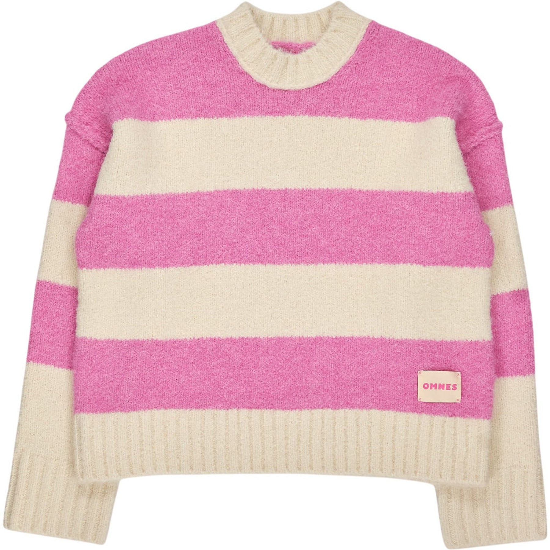 OMNES Pink Cream Striped Clementine Jumper