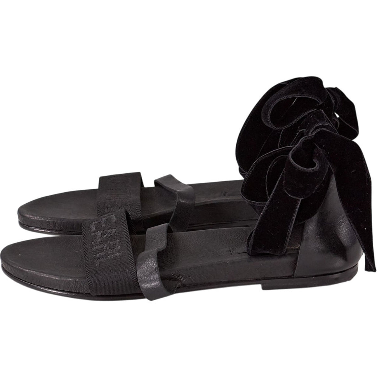 Mother of Pearl Black Sandals
