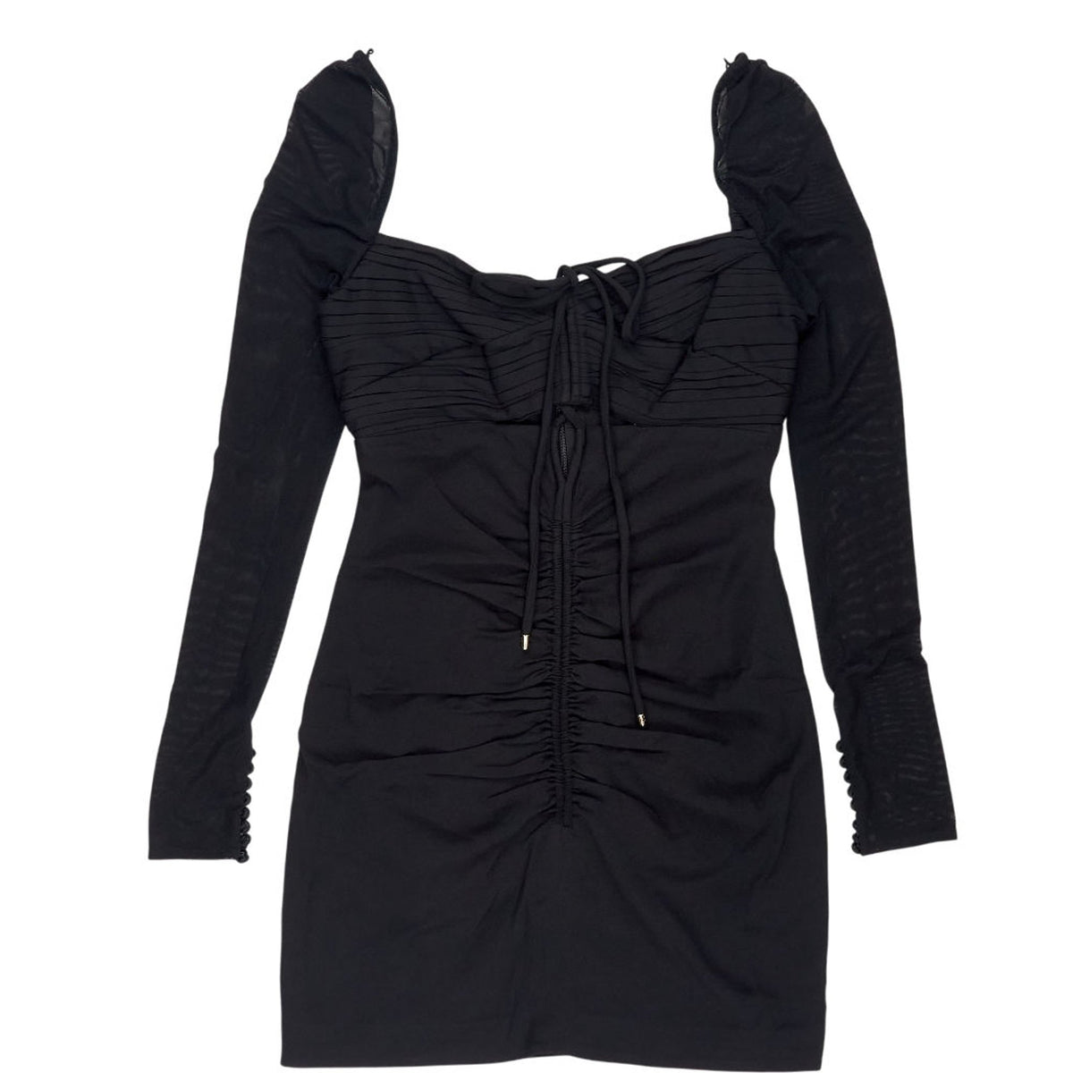 Self-Portrait Black Stretch Crepe Mini Dress