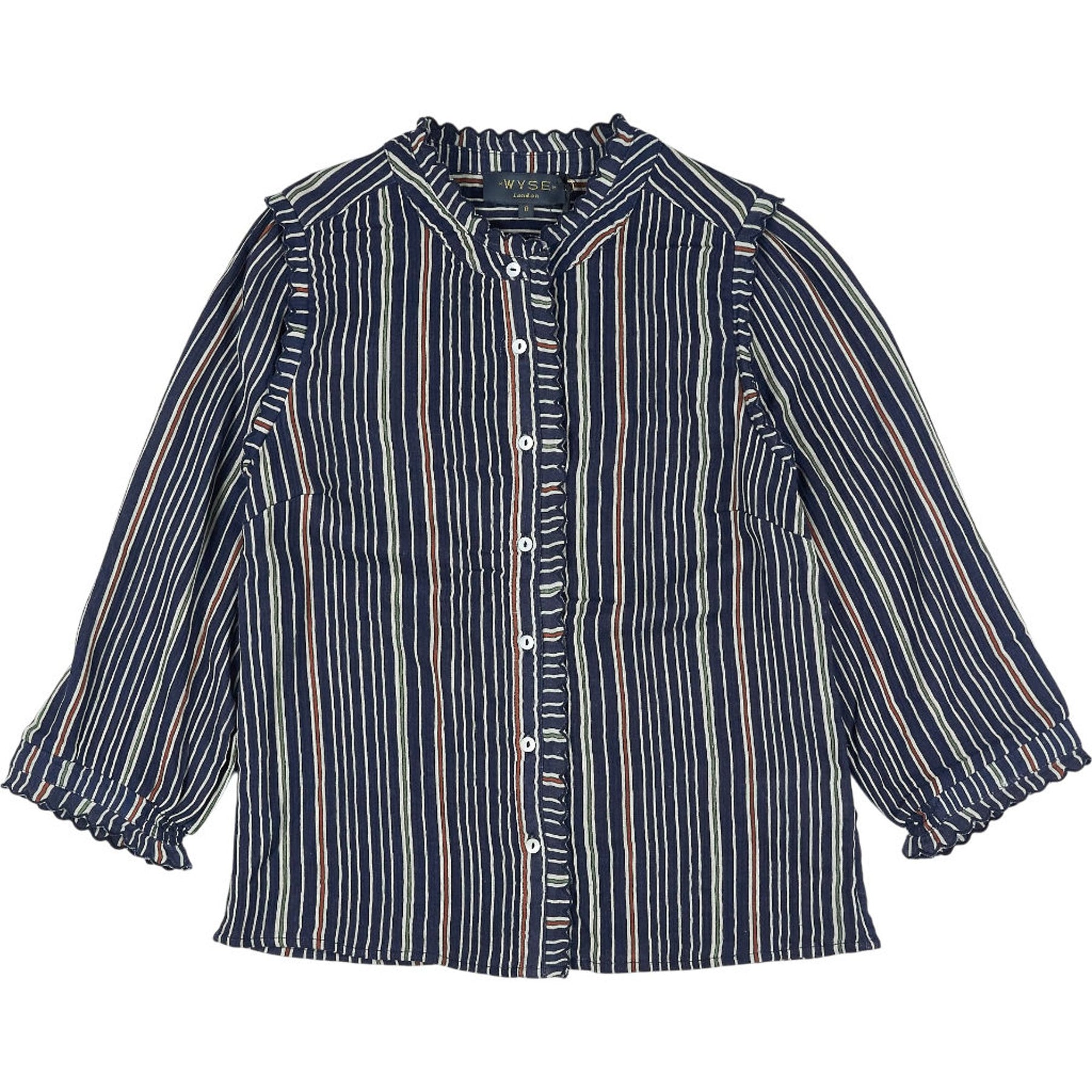 Wyse Blue Striped Effie Blouse