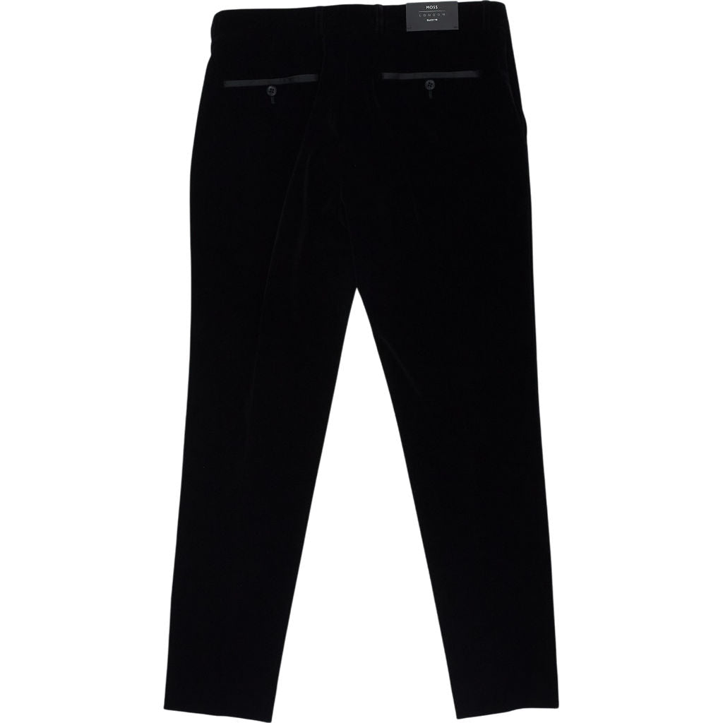 Moss Black Velvet Trousers