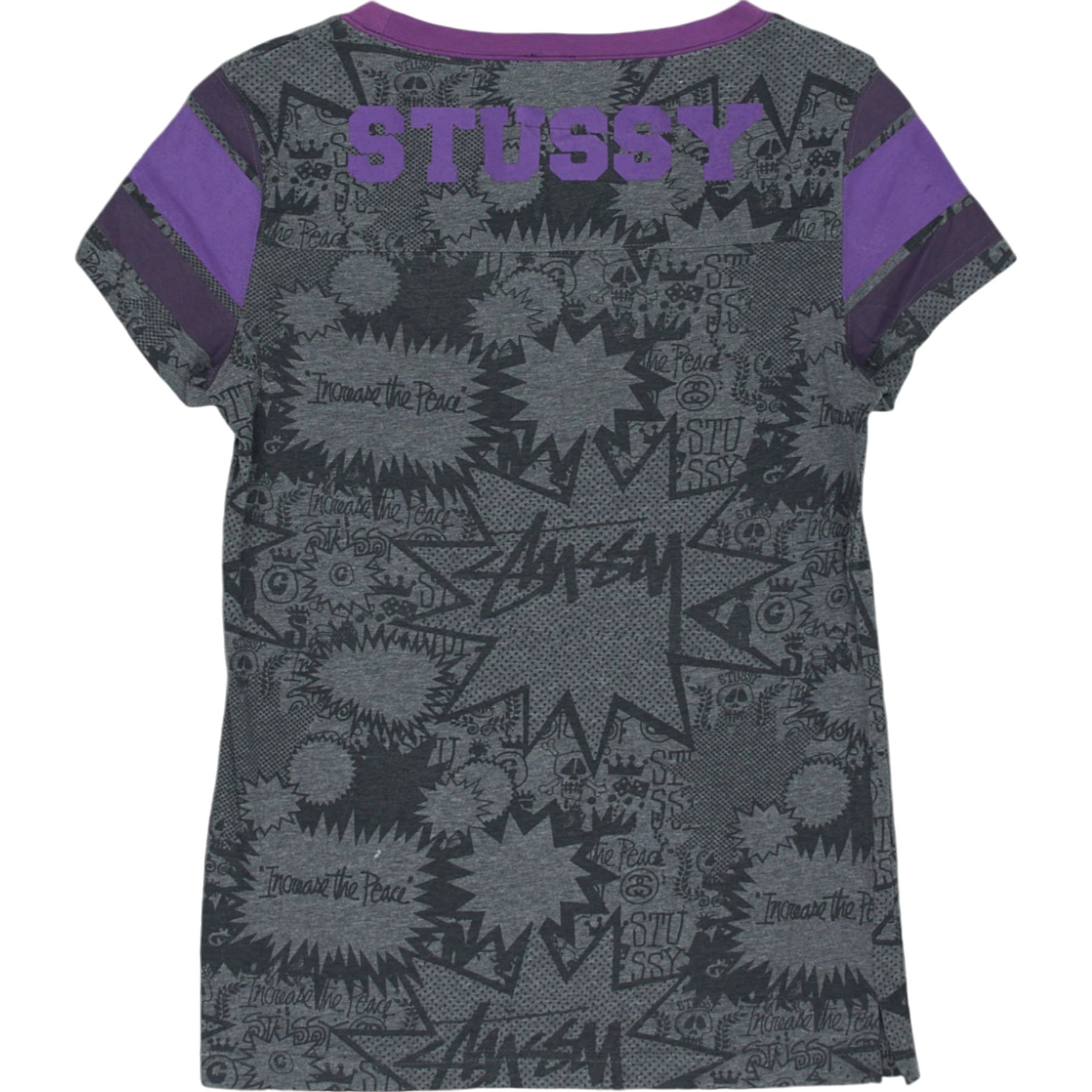 Stussy Purple Grey Graphic Tee