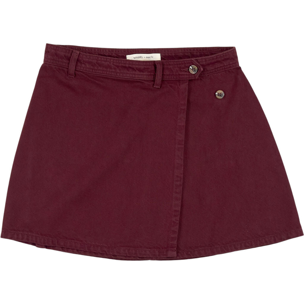 Seventy + Mochi Burgundy Denim Skirt