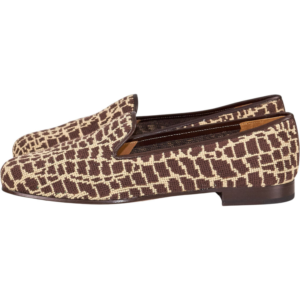 Stubbs & Wootton Brown Patterned Loafers