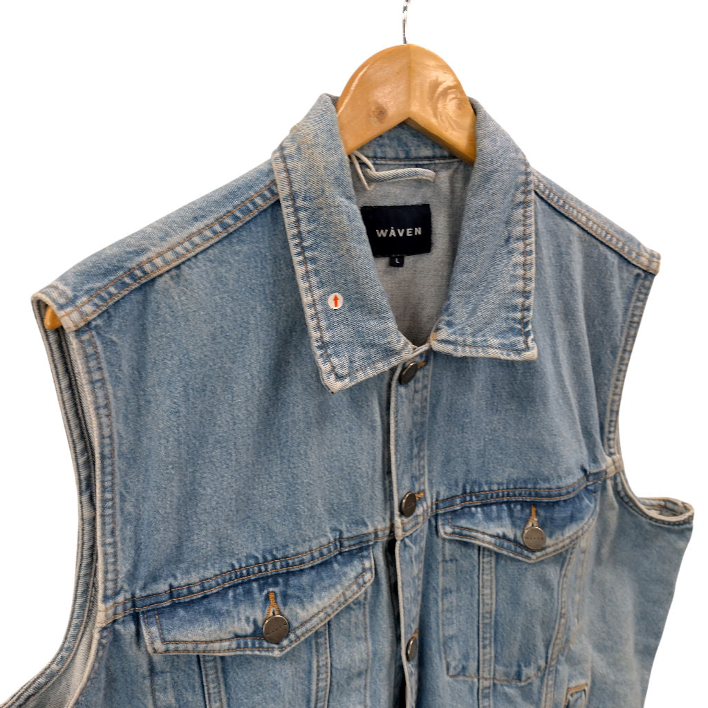 Waven Blue Helga Trucker Waistcoat