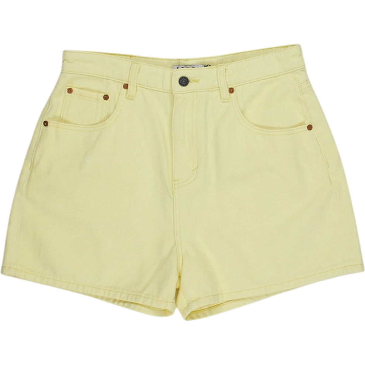 Motel Lemon Denim Mom Shorts