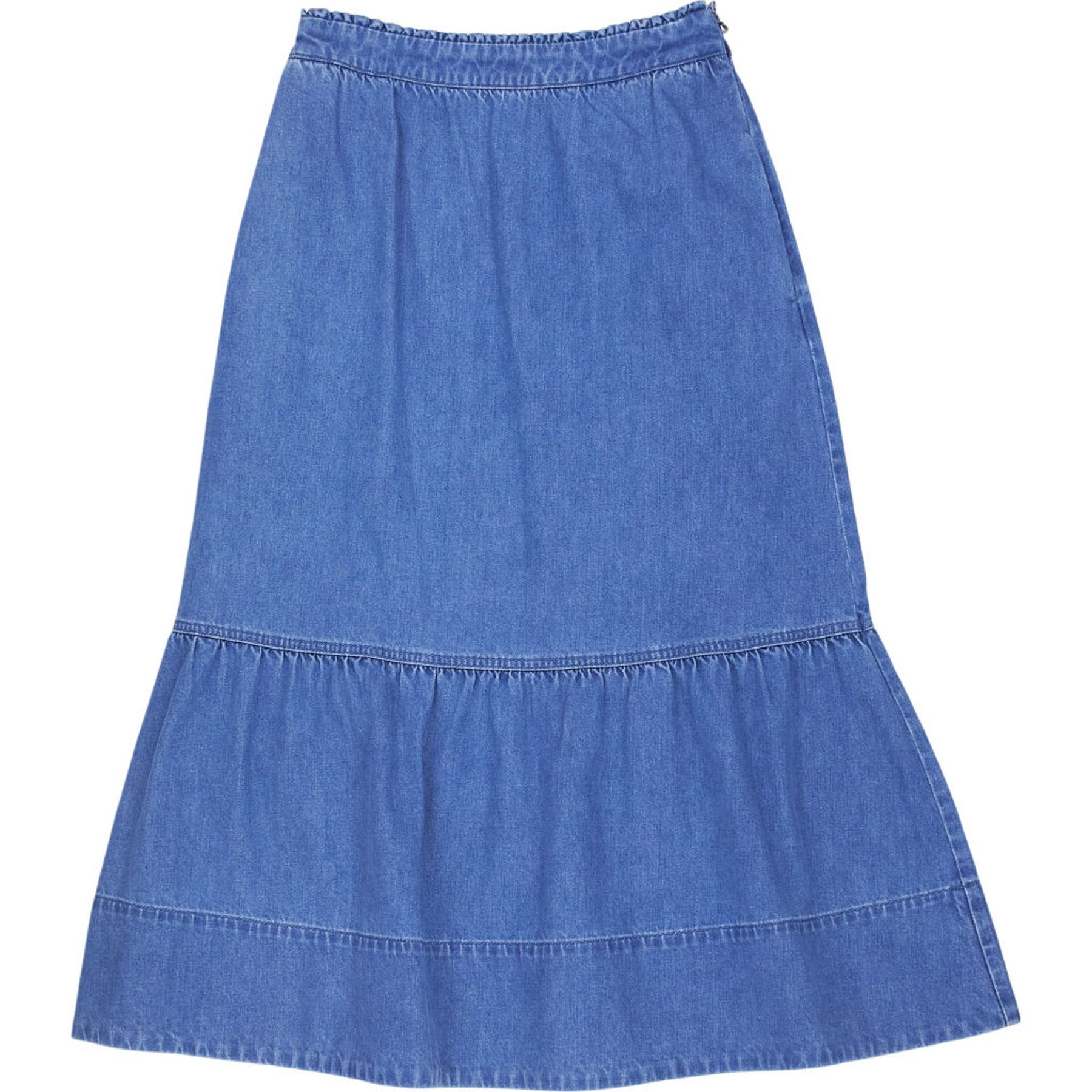 Wyse Blue Denim Mid-Length Skirt 1