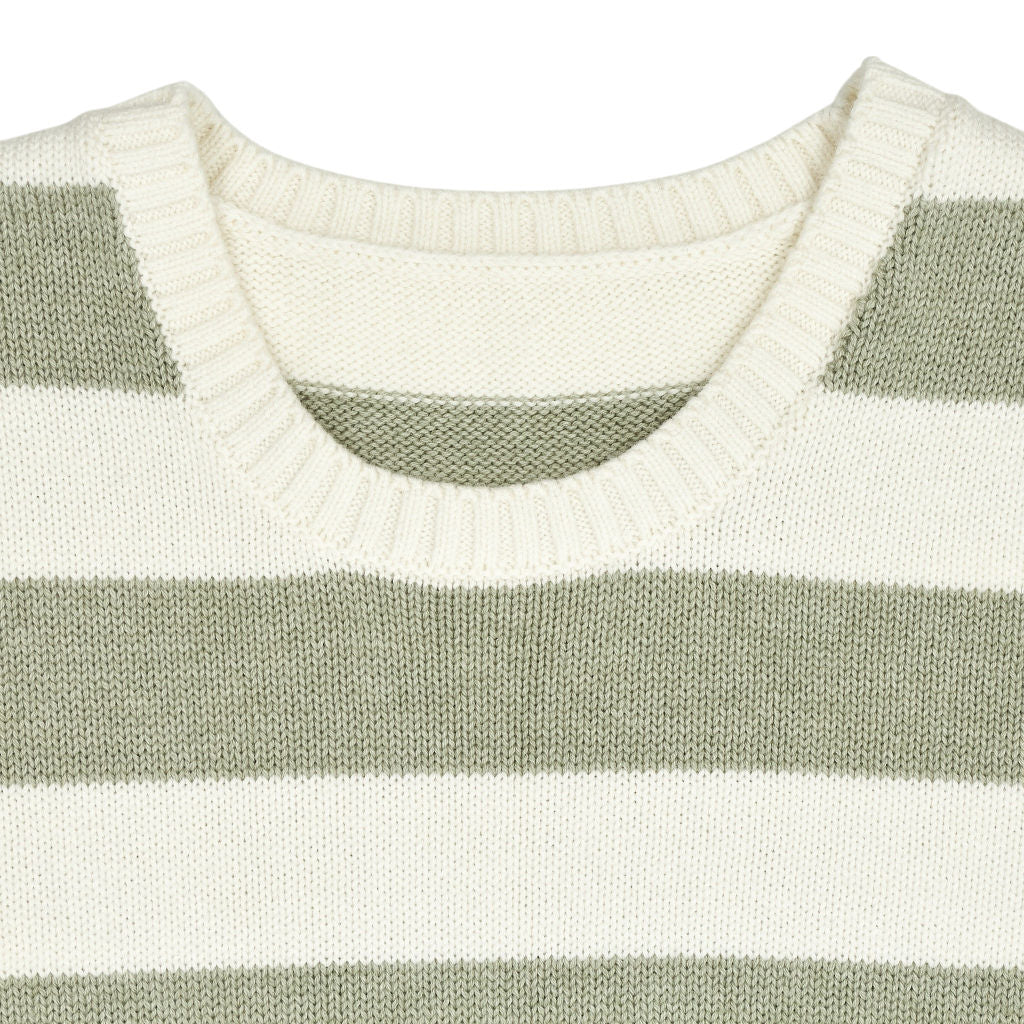 Wyse Ivory Striped Knitted Vest S