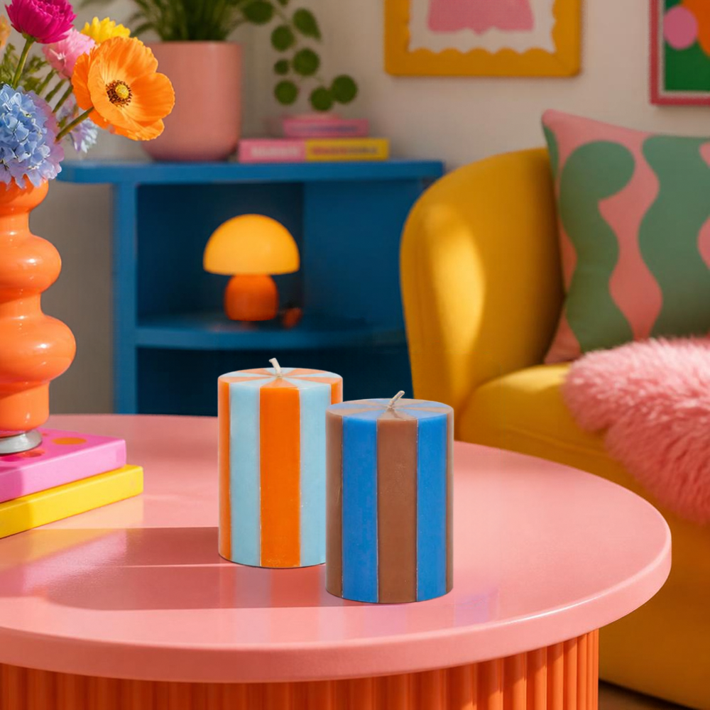 YOD & Co Stripe Pillar Candle - small
