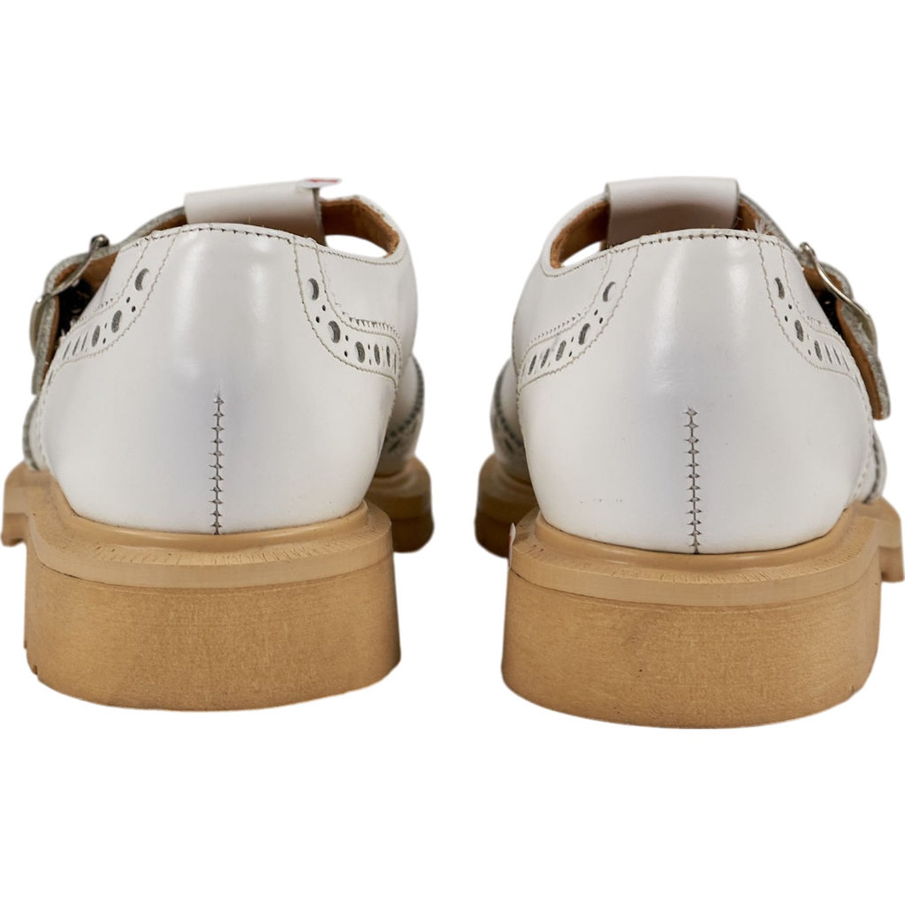 YMC White Leather Buckle Shoes