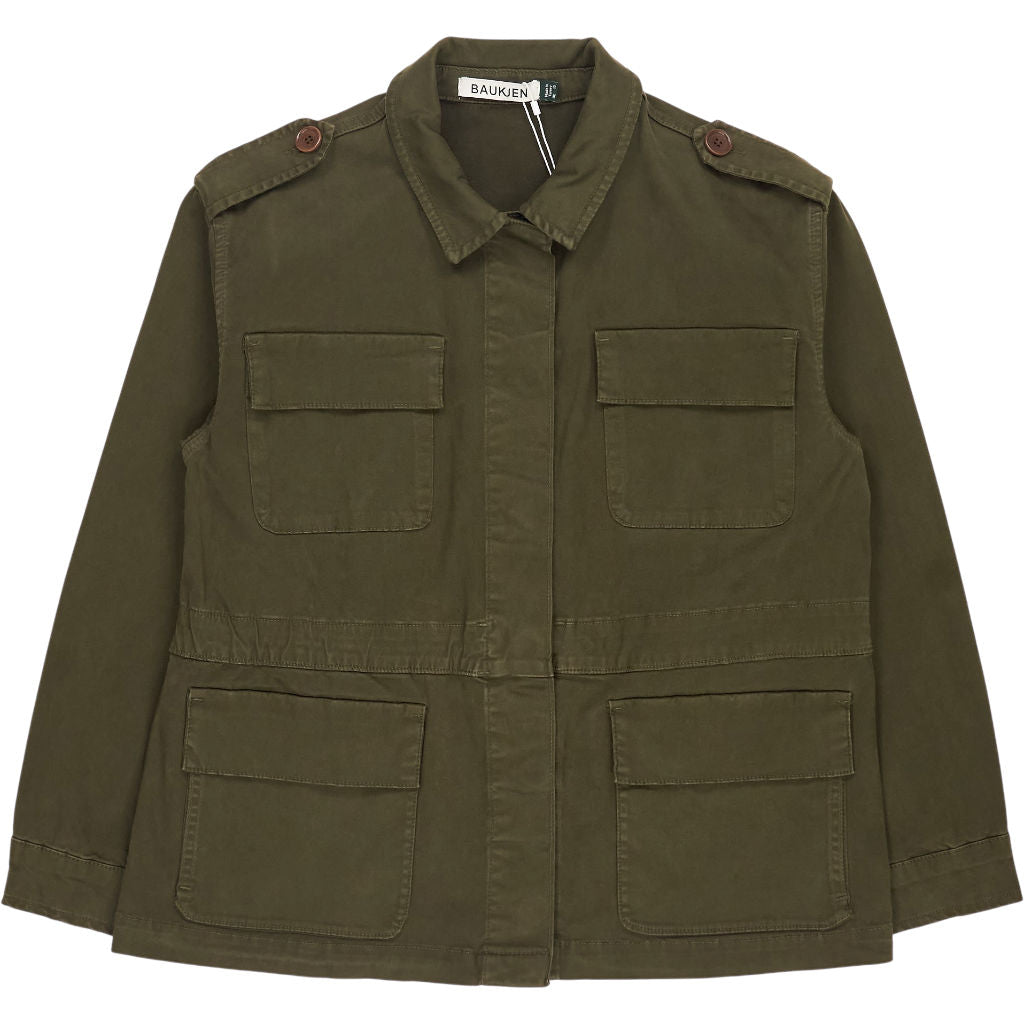 Baukjen Dark Olive Cotton Mattie Cargo Jacket