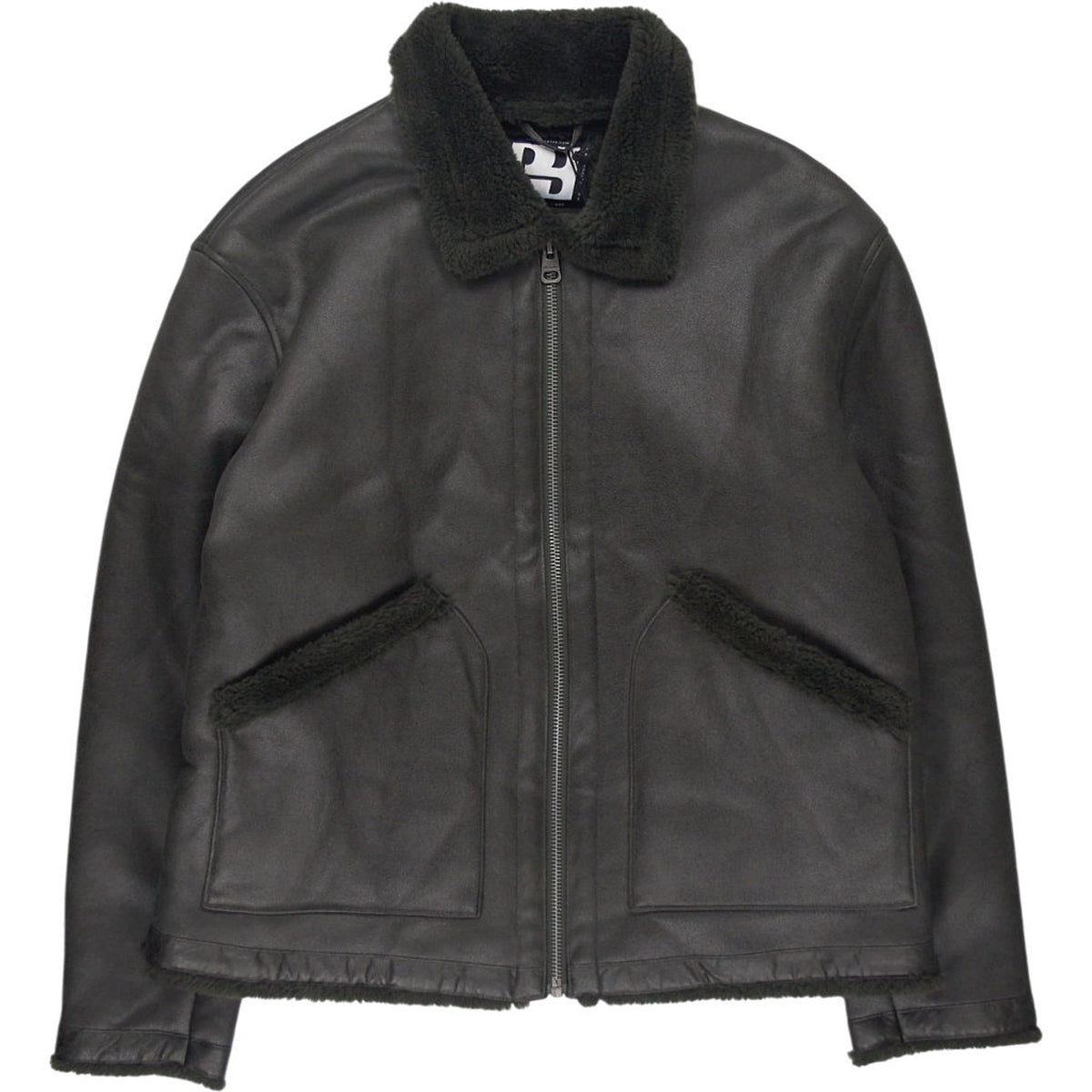 Pull & Bear Green Faux Leather Jacket