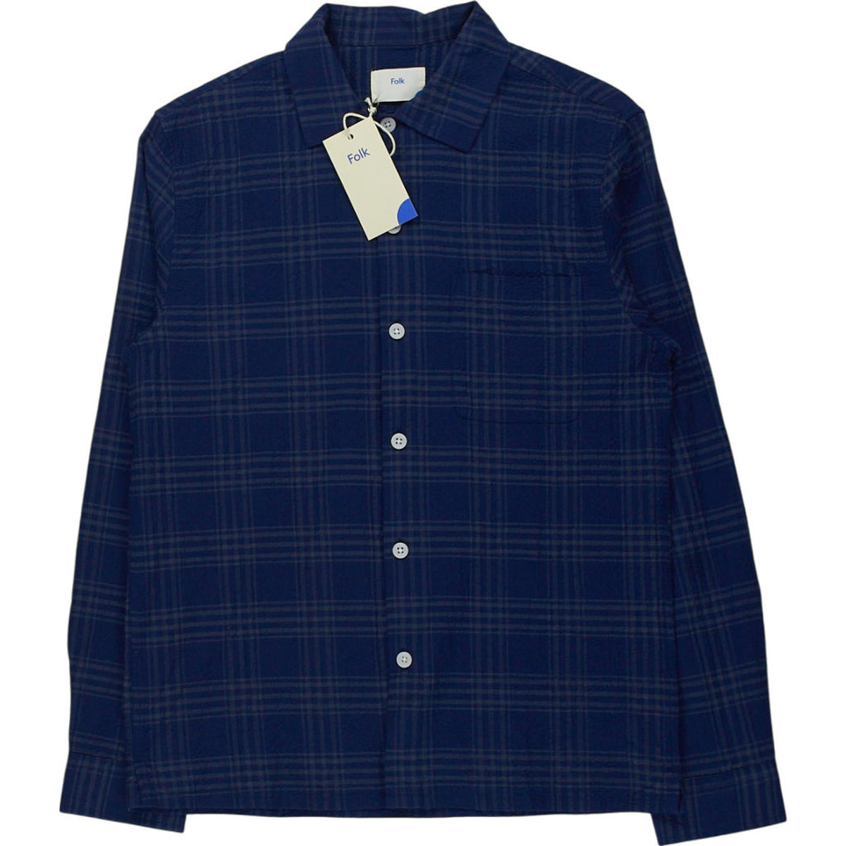 Folk Navy Check Islington Shirt