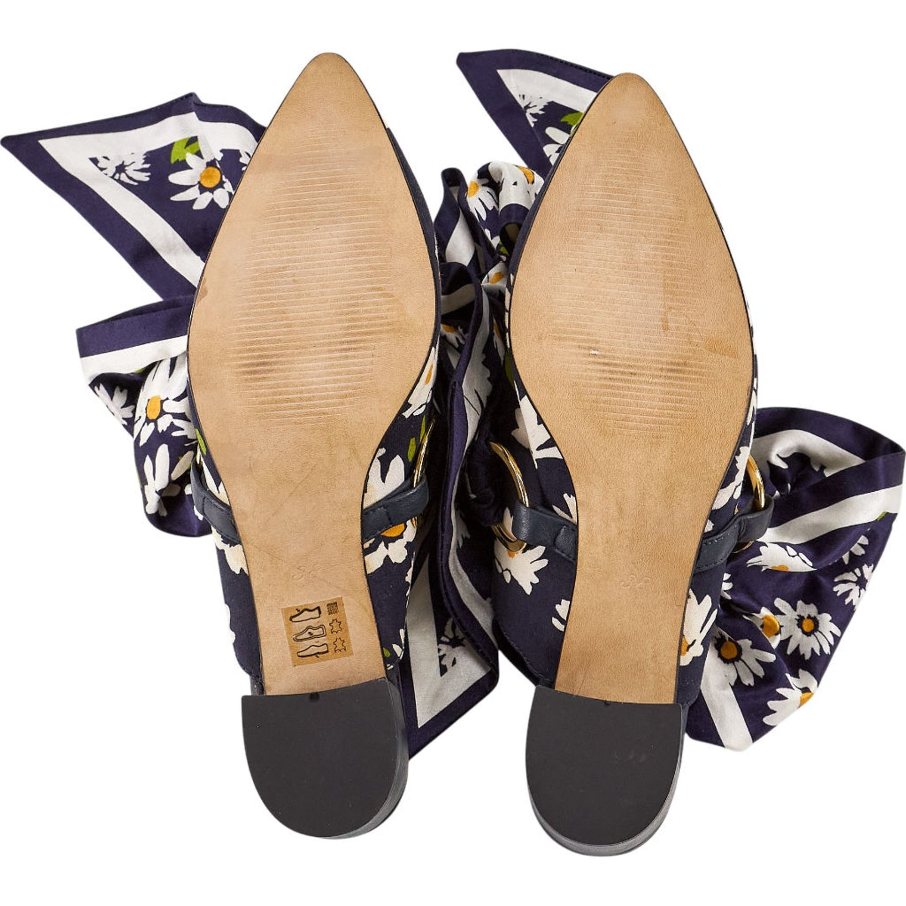 Mother of Pearl Floral Bow Mules