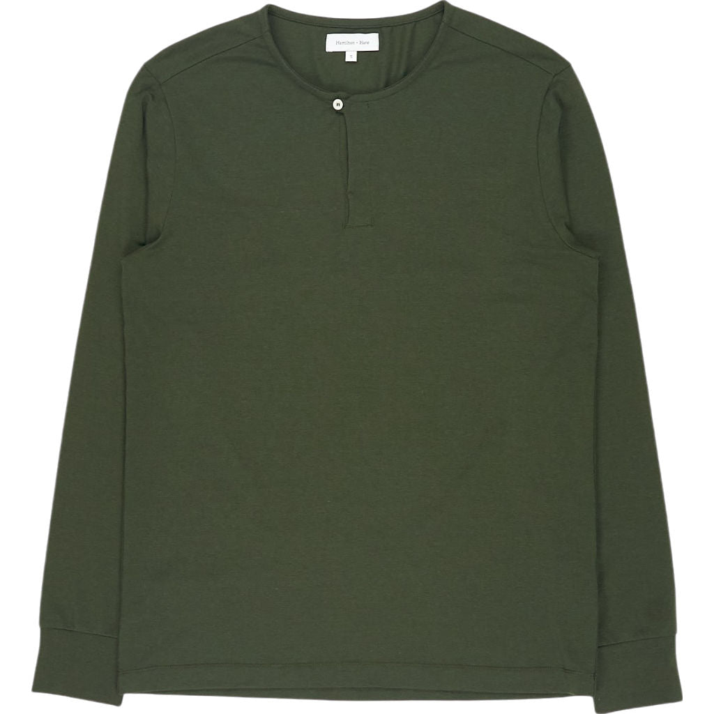 Hamilton + Hare Green Long Sleeve Henley Shirt