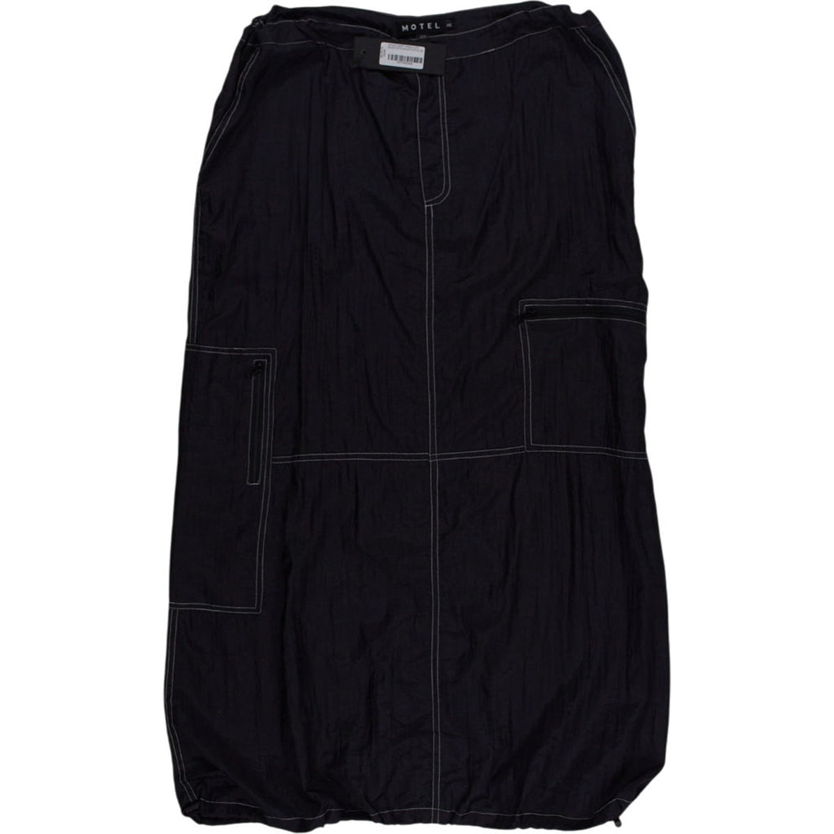 Motel Black Parachute Drawstring Skirt