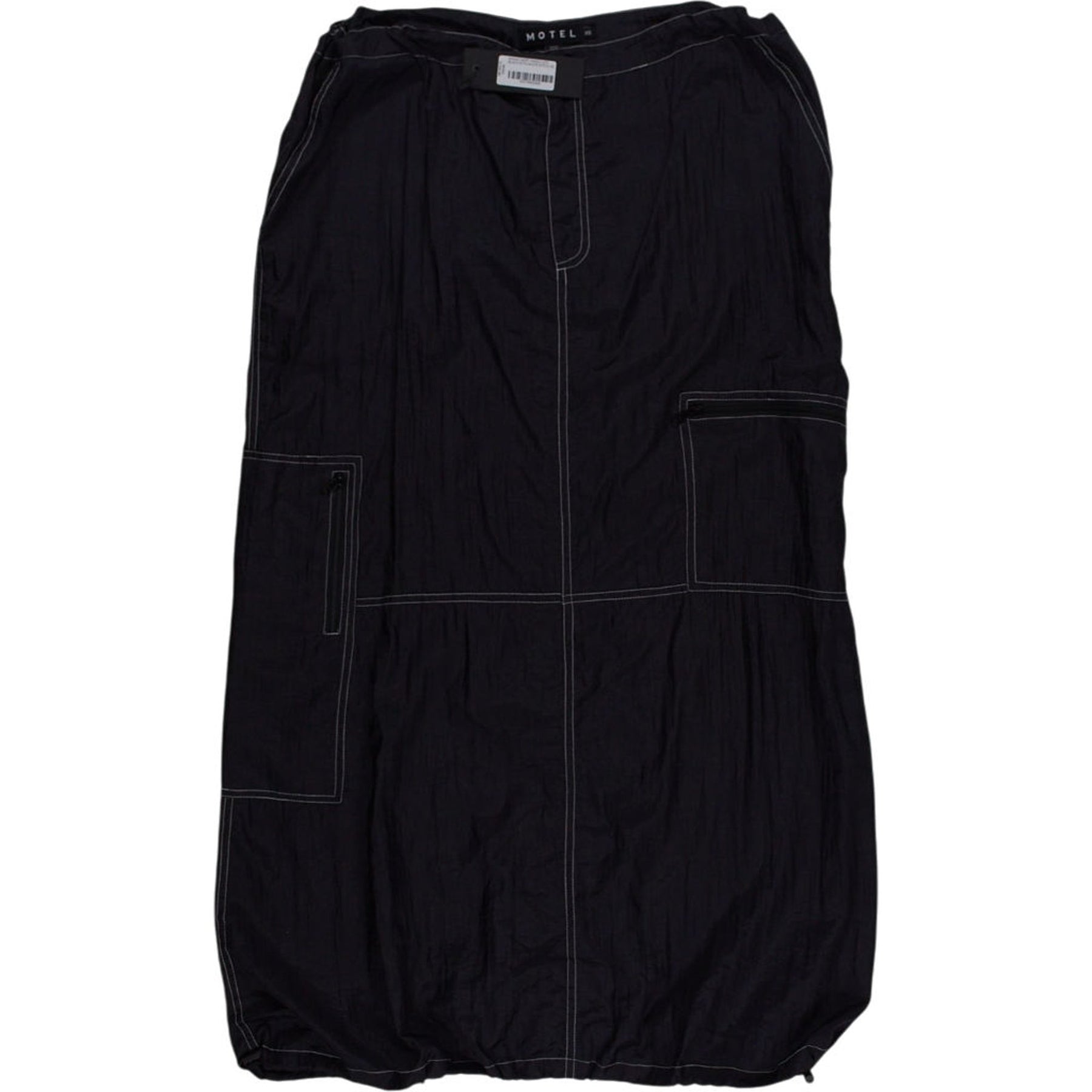 Motel Black Parachute Drawstring Skirt