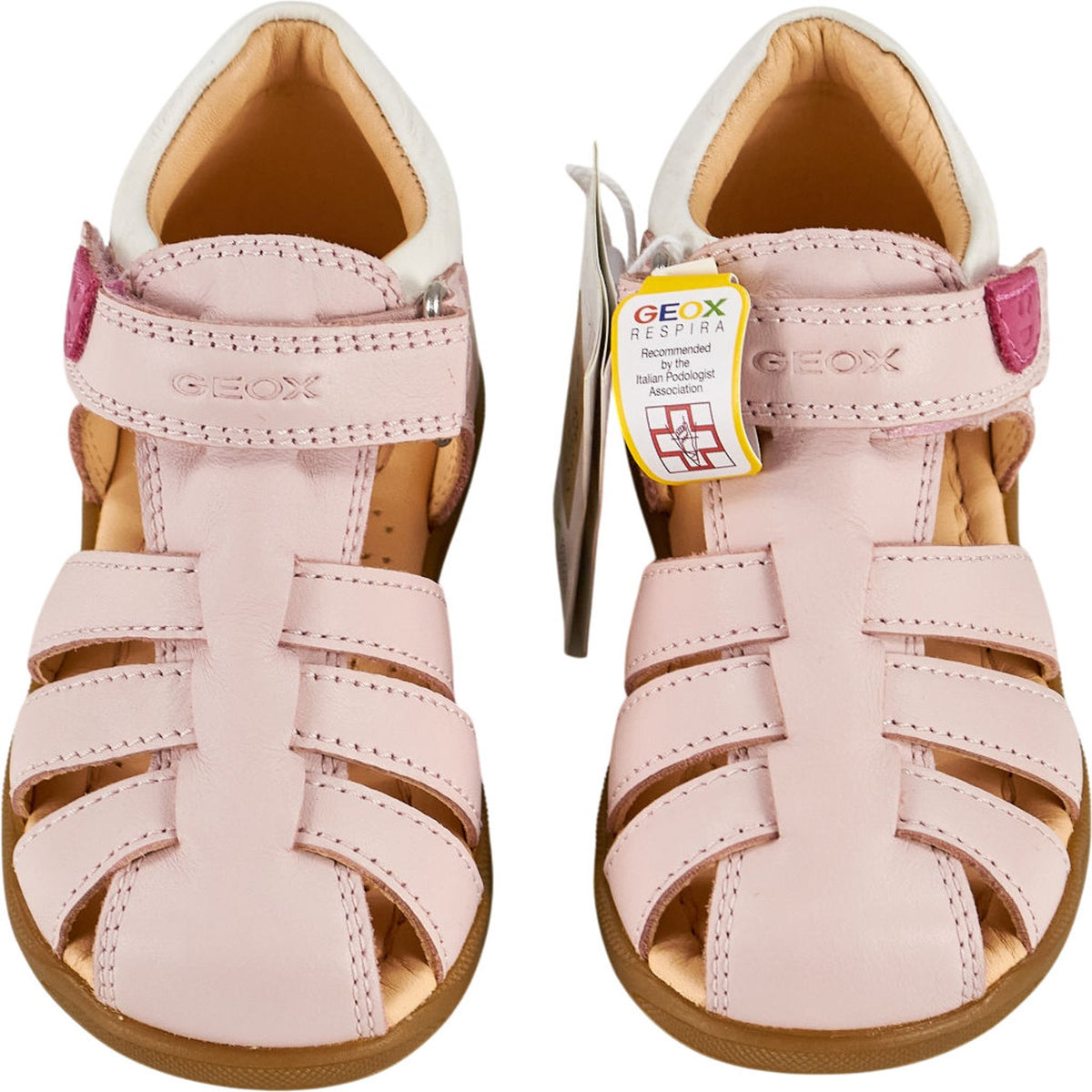 Geox Pink Nappa Kids Sandals