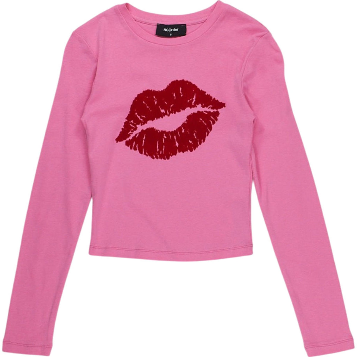 NGOrder Pink Lip Print Long Sleeve Top