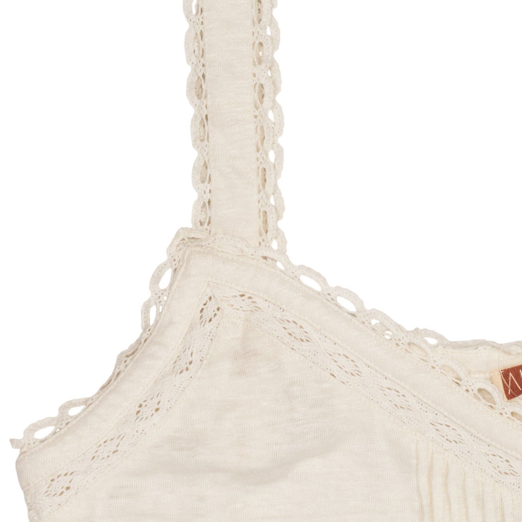 WYSE Cream Lace Trim Tank Top
