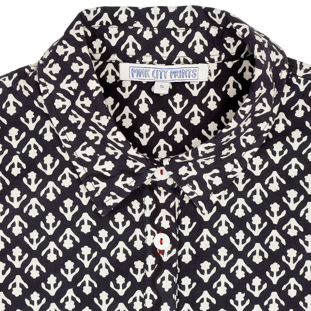 Pink City Prints Black Patterned Shirt Dress