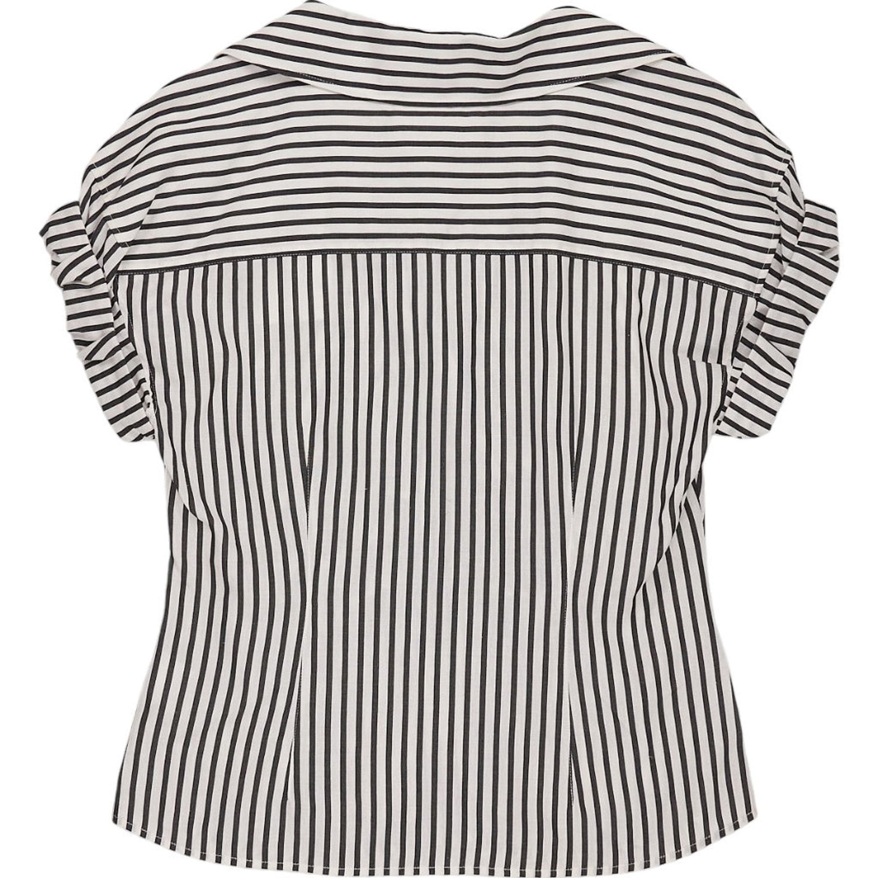 Frame Black White Striped Button Down Top