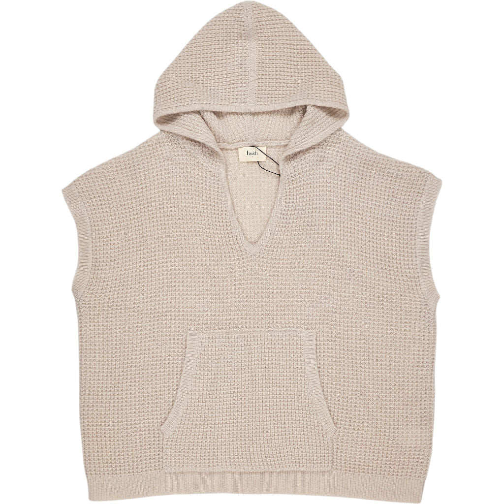 Hush Moonshine Olive Slouchy Sleeveless Knitted Hoodie