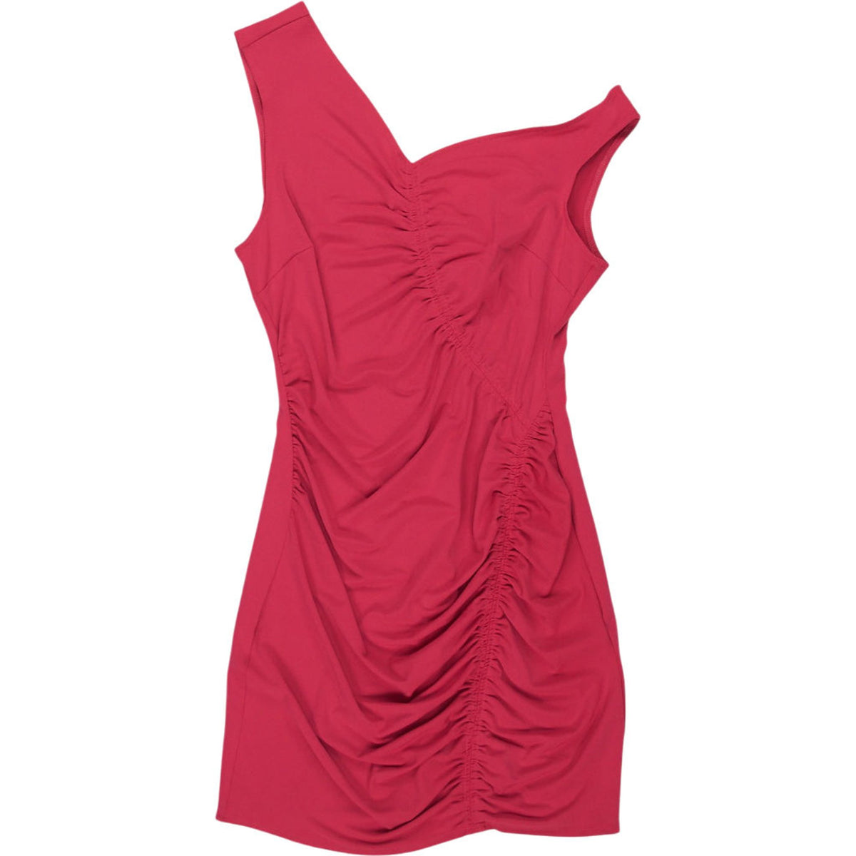 Self-Portrait Fuschia Jersey Asymmetric Dress
