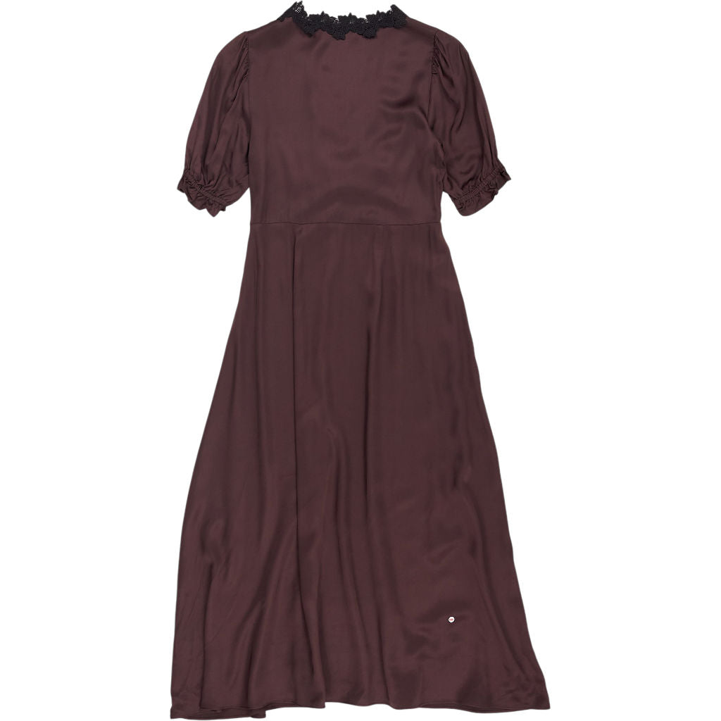 Baukjen Dark Chocolate Valletta Lace Trim Midi Dress
