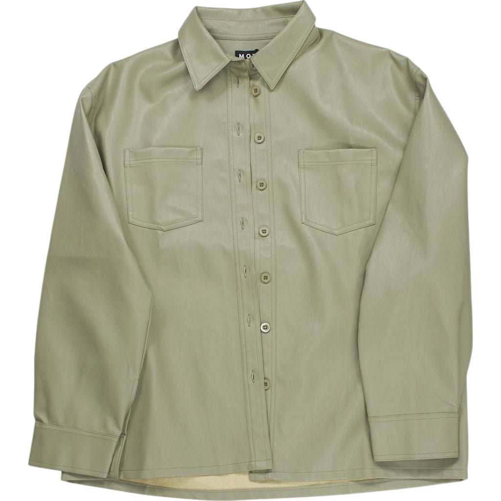 Motel Green Faux Leather Shirt