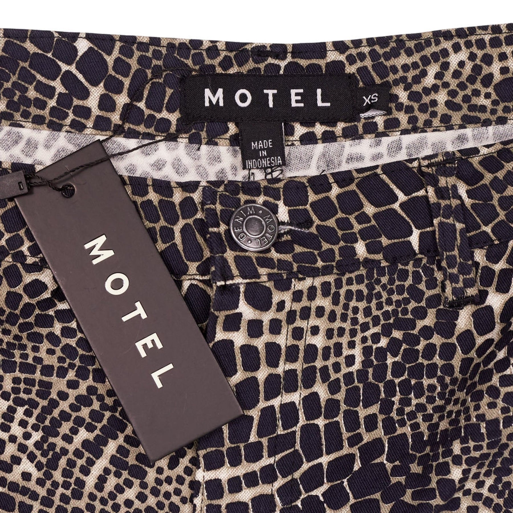 Motel Black Abstract Print Trousers