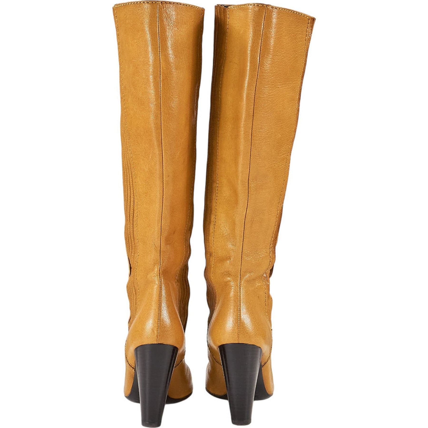 Dolce & Gabbana Yellow Leather Knee-High Boots EU 36