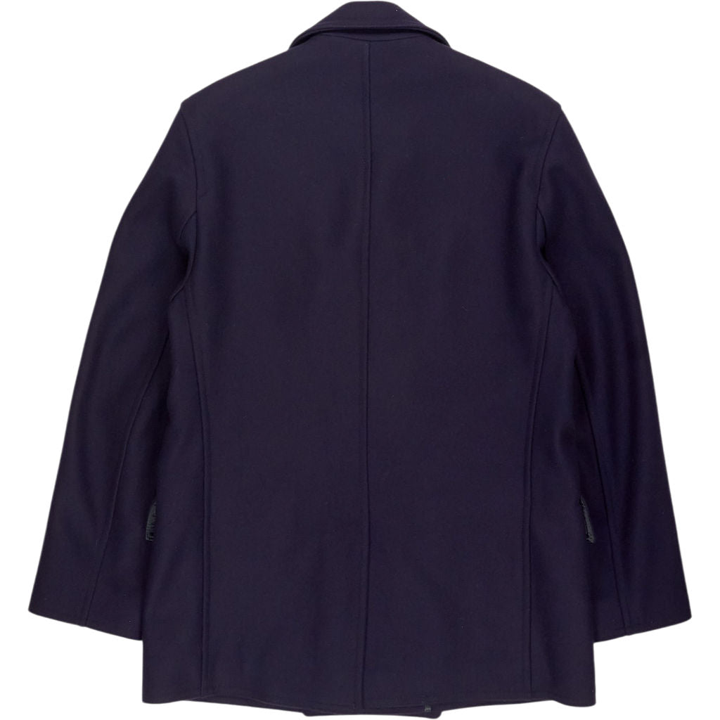 Gloverall Navy Wool Reefer Coat