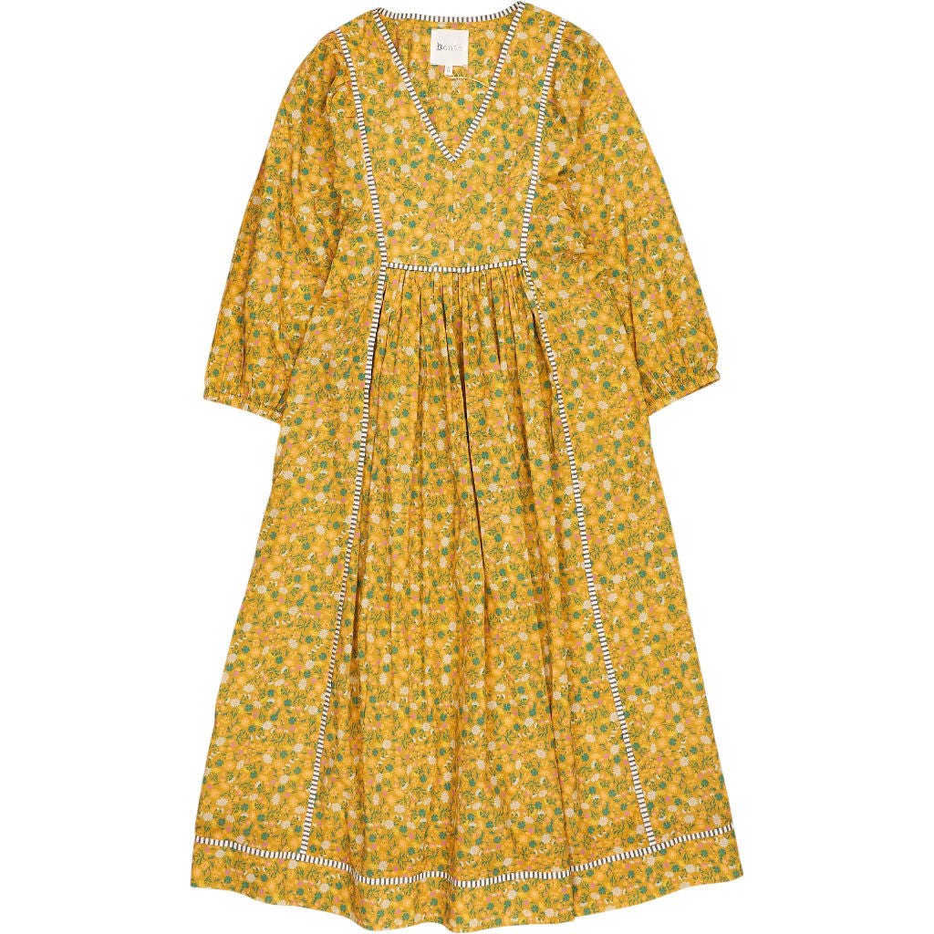 Bonté Honey Yellow Birdie Floral Dress