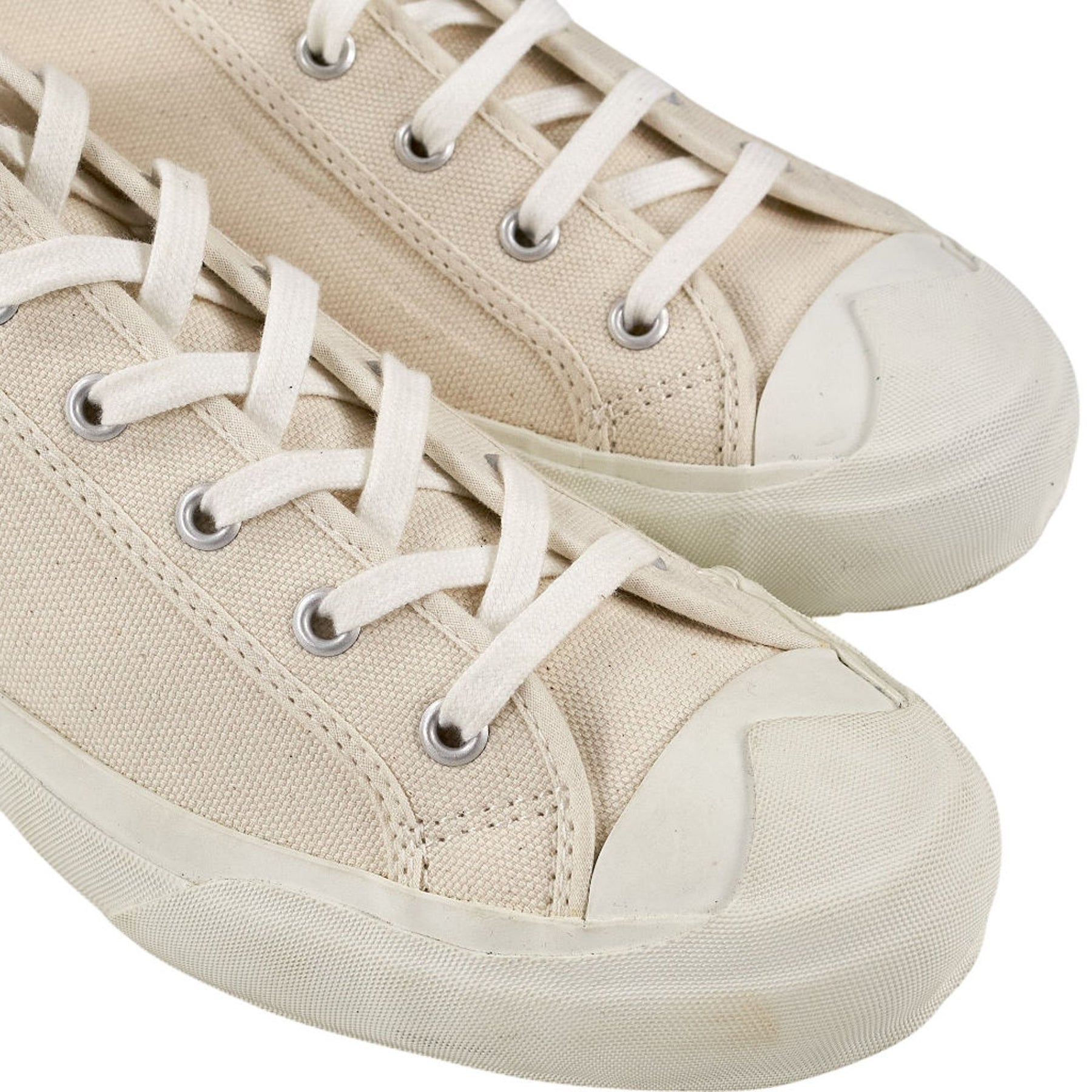 YMC Cream Canvas Trainers