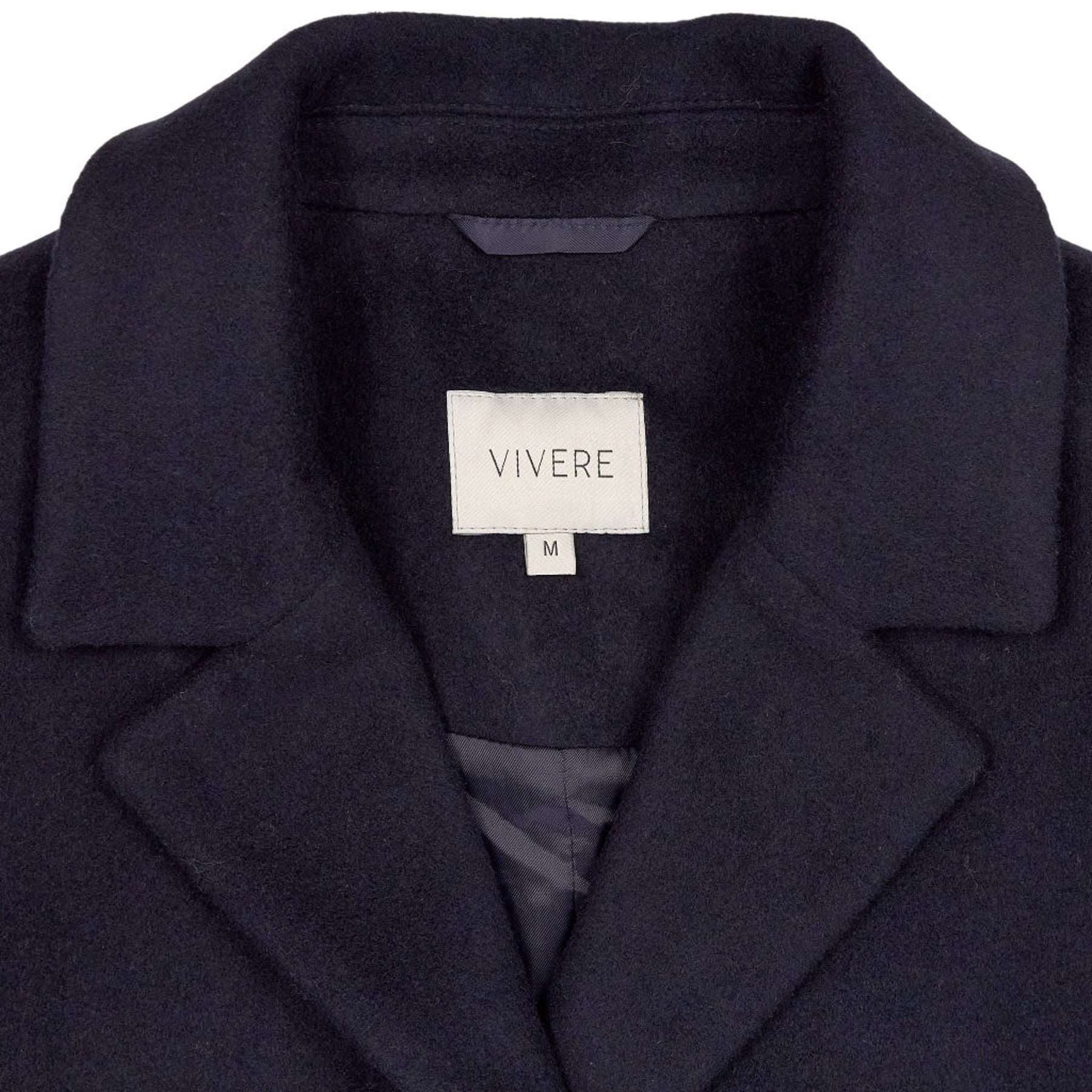 Vivere Navy Wool Blend Coat