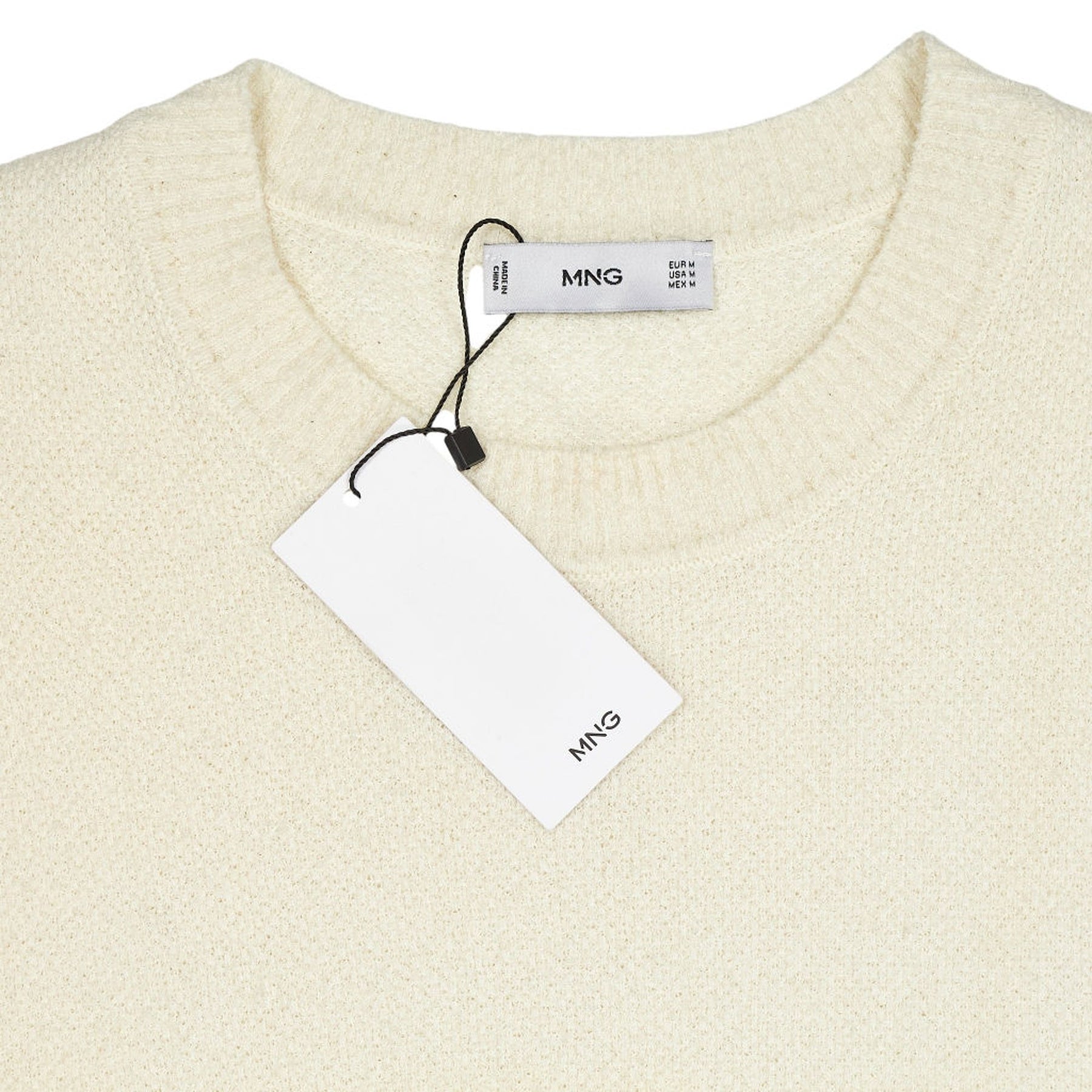 MNG Cream Short Sleeve Sweater