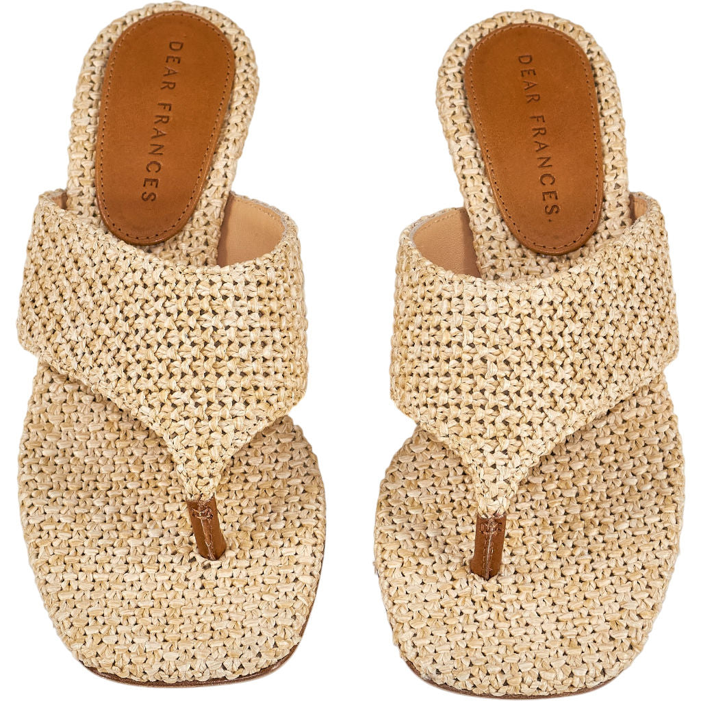 Dear Frances Beige Woven Sandals