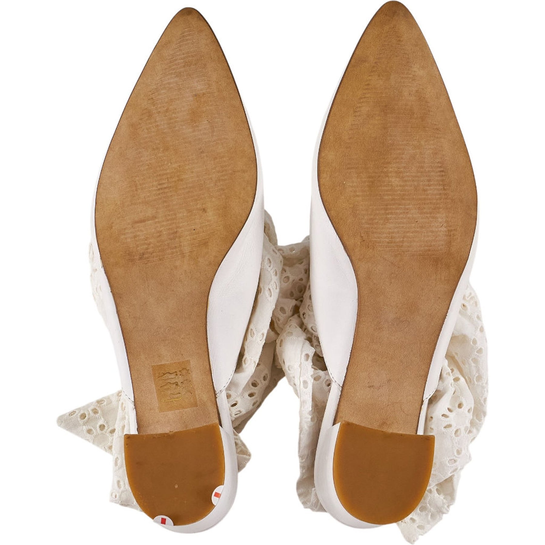 Mother of Pearl White Bow Heeled Mules