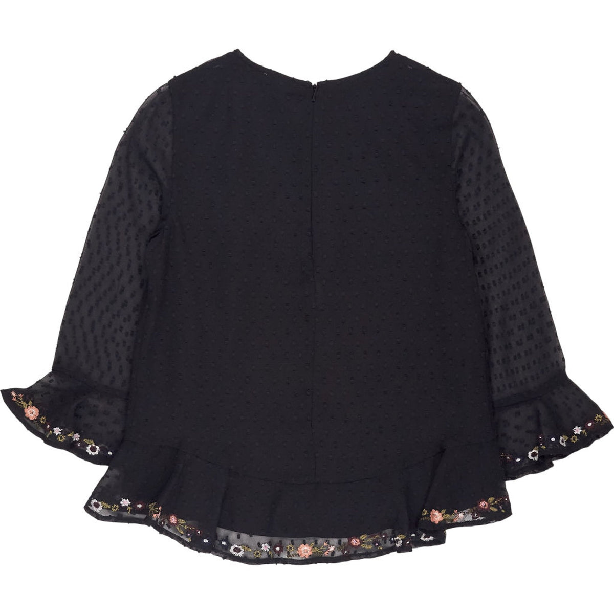 Whistles Black Embroidered Blouse
