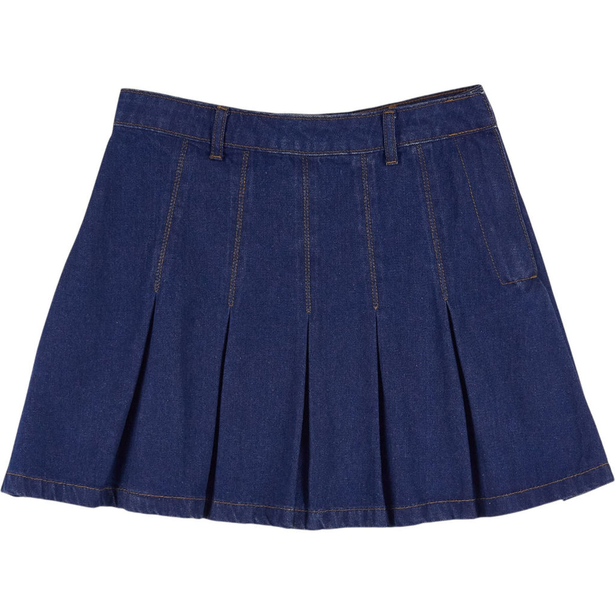 OMNES Blue Denim Pleated Skirt