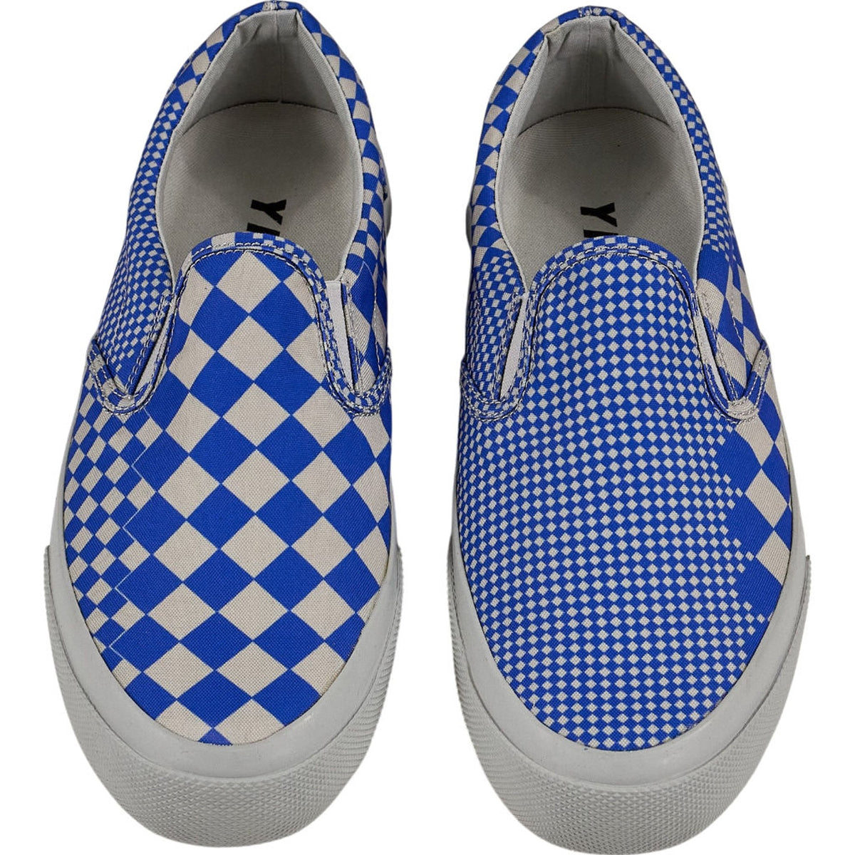 YMC Blue Check Slip-On Trainers