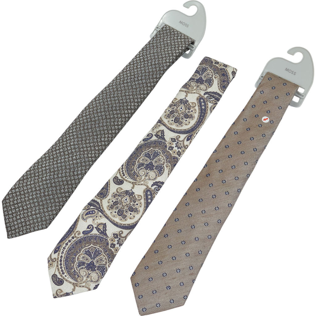 Moss Silk Patterned Tie Bundle x 3