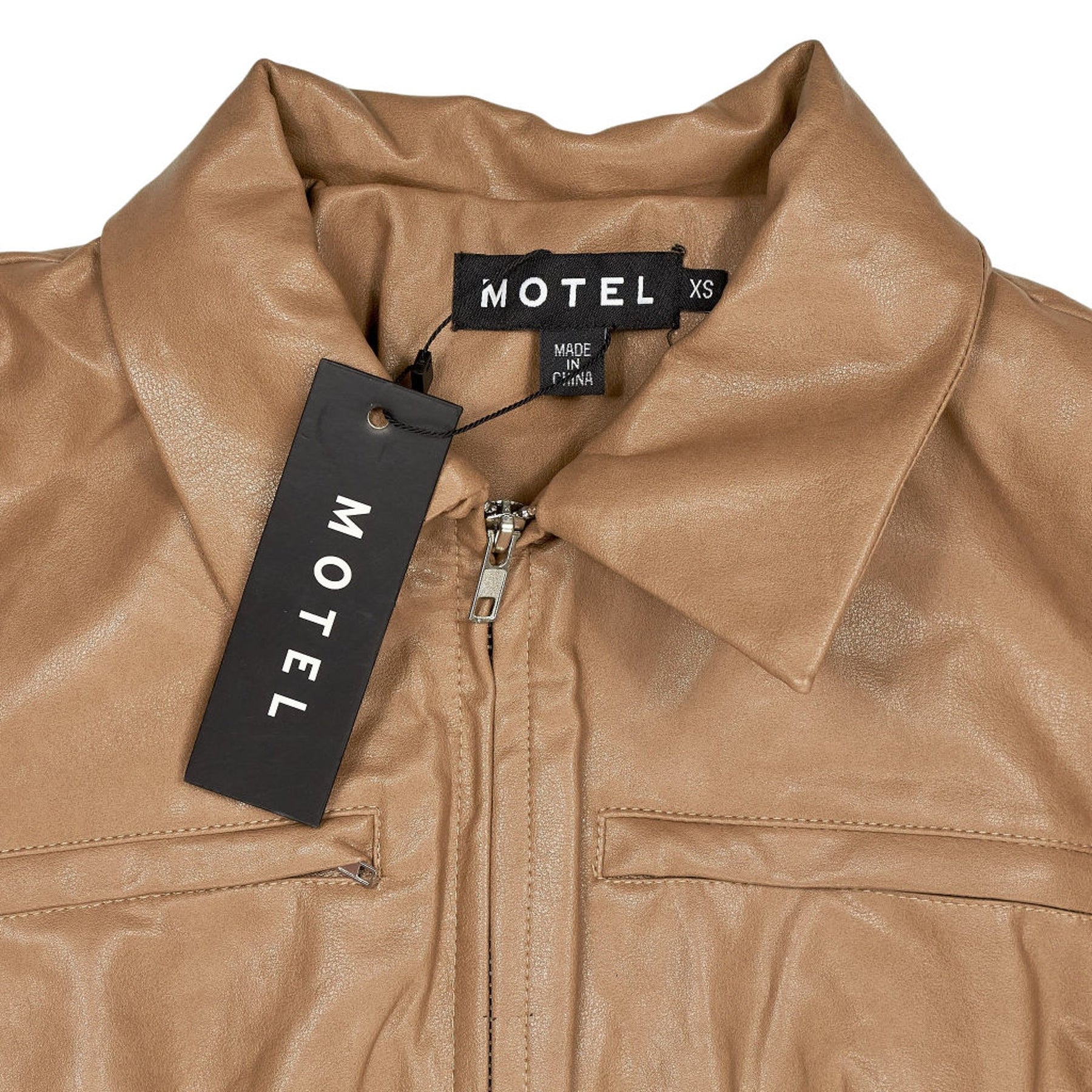 Motel Brown PU Jaga Jacket XS