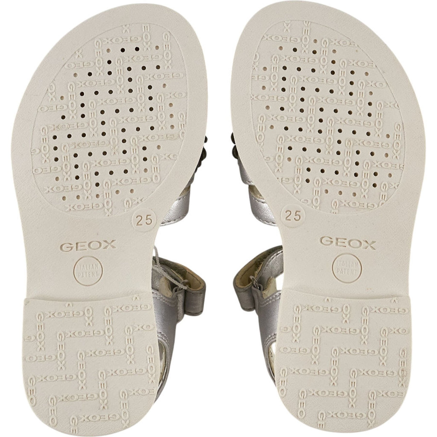 Geox Silver J.Karly Sandals Floral Accents
