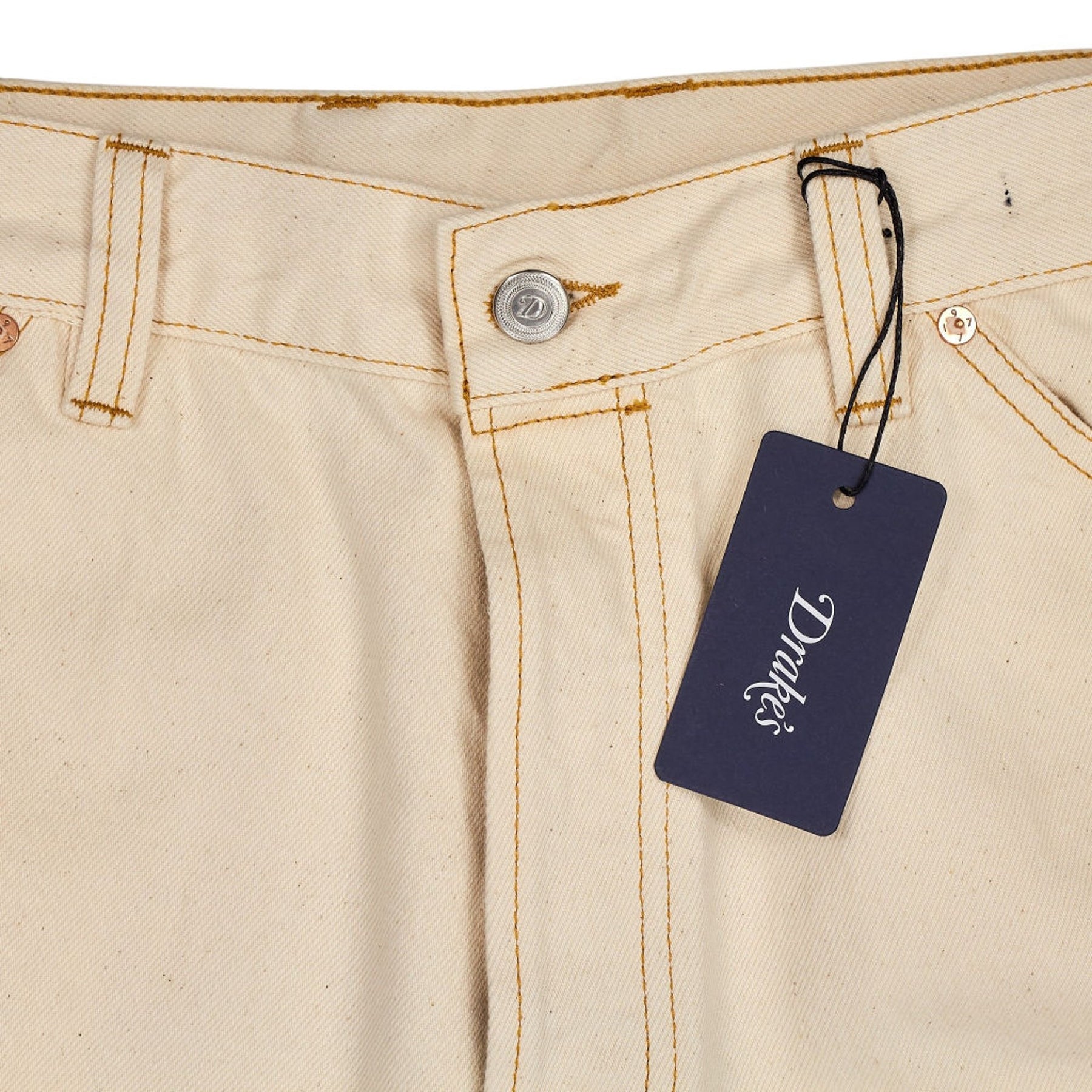 Drakes Cream Straight Leg Jeans W34"
