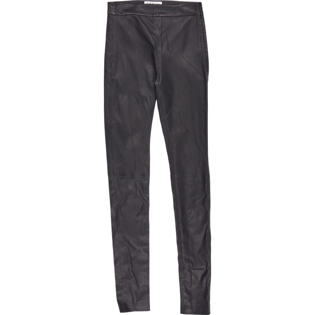 Osman Black Leather Trousers