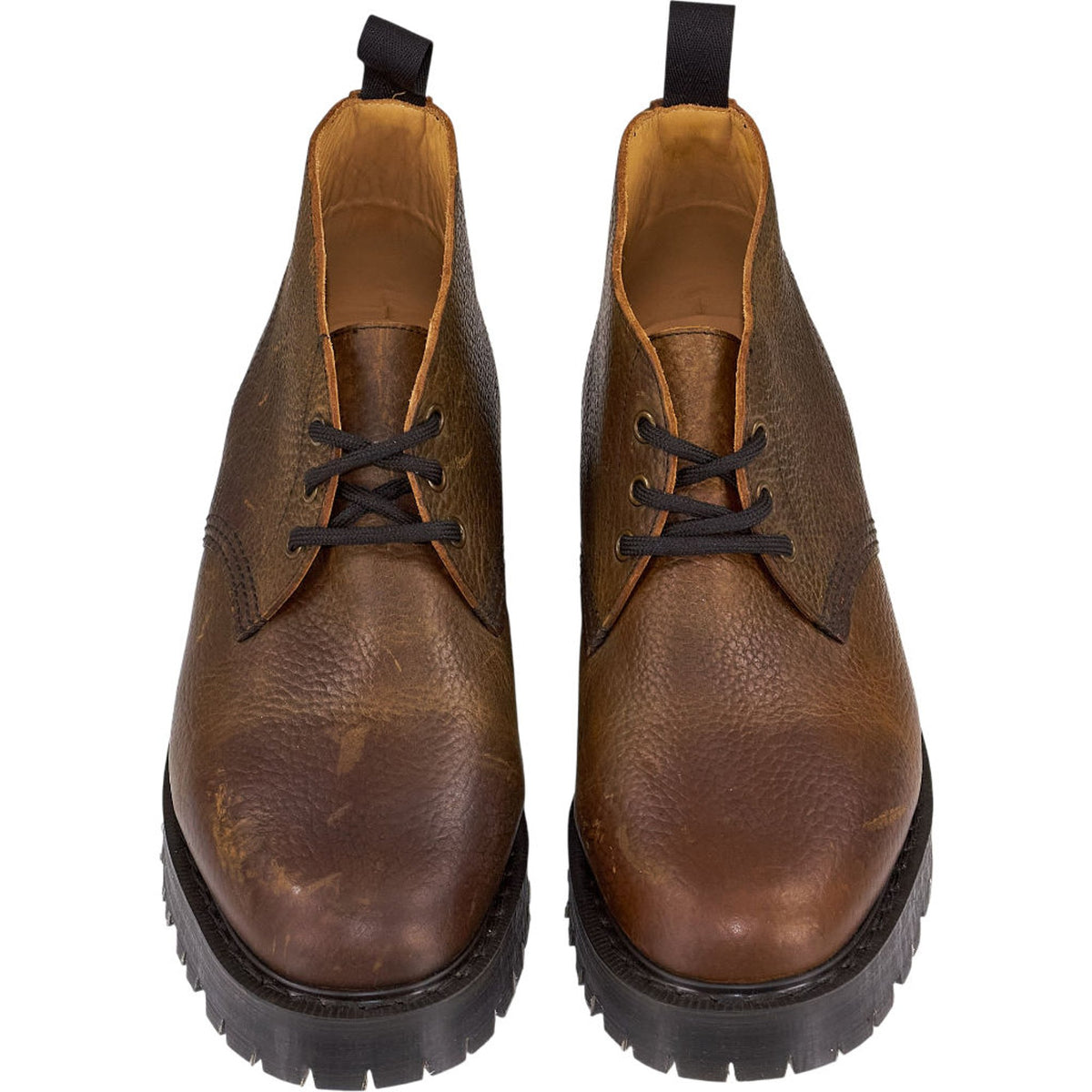 YMC Brown Leather Lace-Up Boots