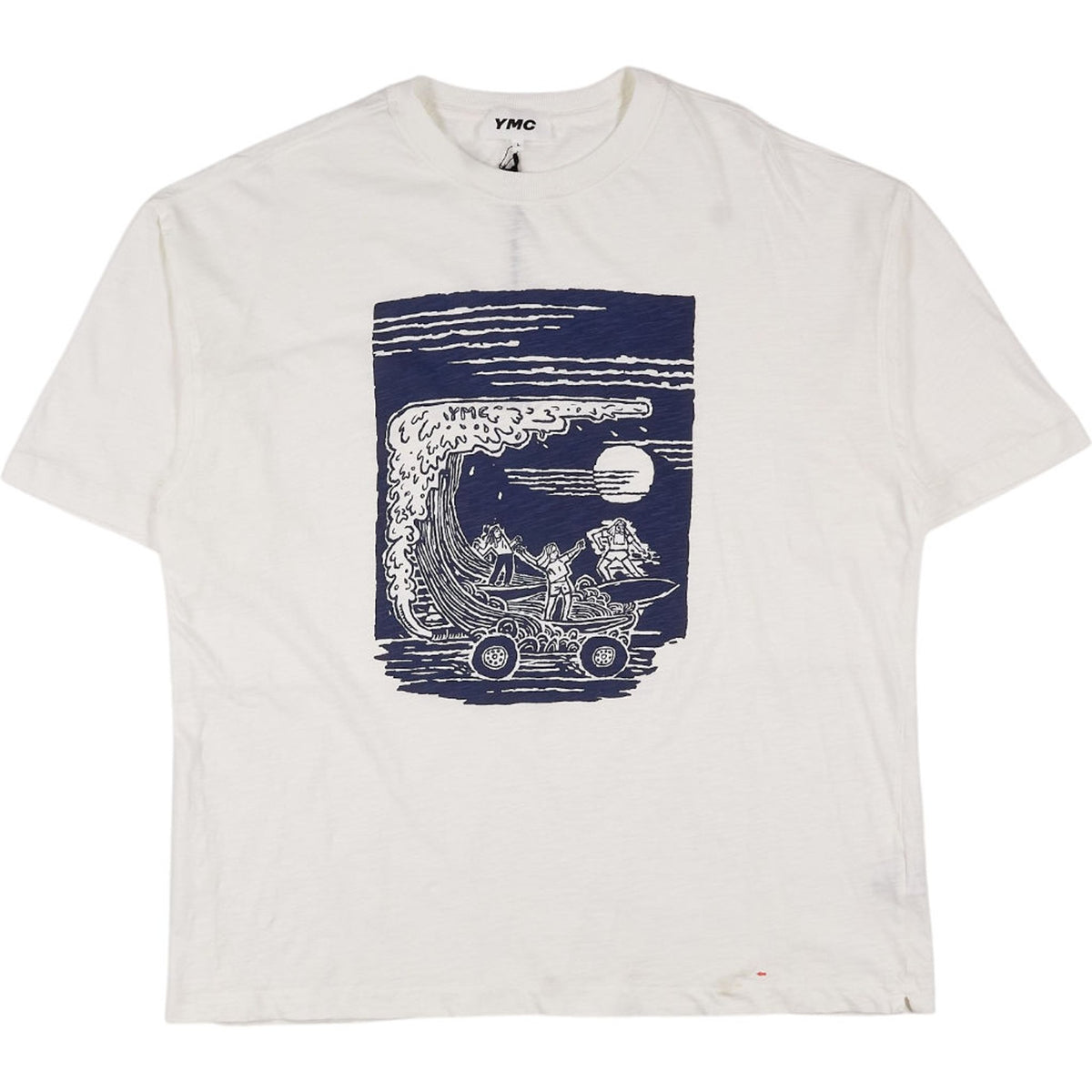 YMC White Graphic Print T-Shirt